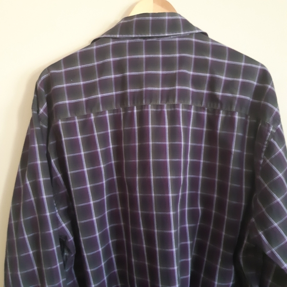 Bill Blass | electric purple plaid dress shirt - Picture 3 of 3